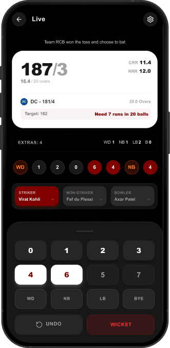 Live Scoring Interface